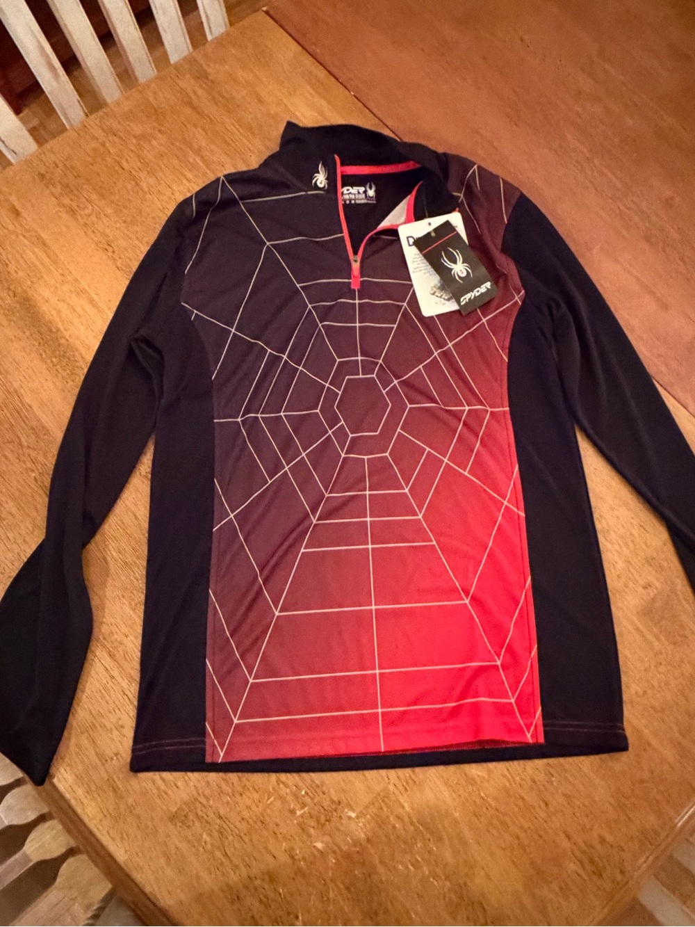 NWT Spyder Boys XL Spider Web 1/4 Zip Performance Ski Top